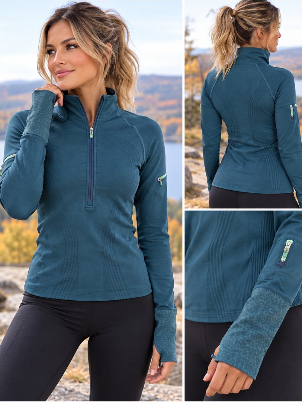 Lululemon Women’s 4/6 Teal Half-Zip Performance Jacket